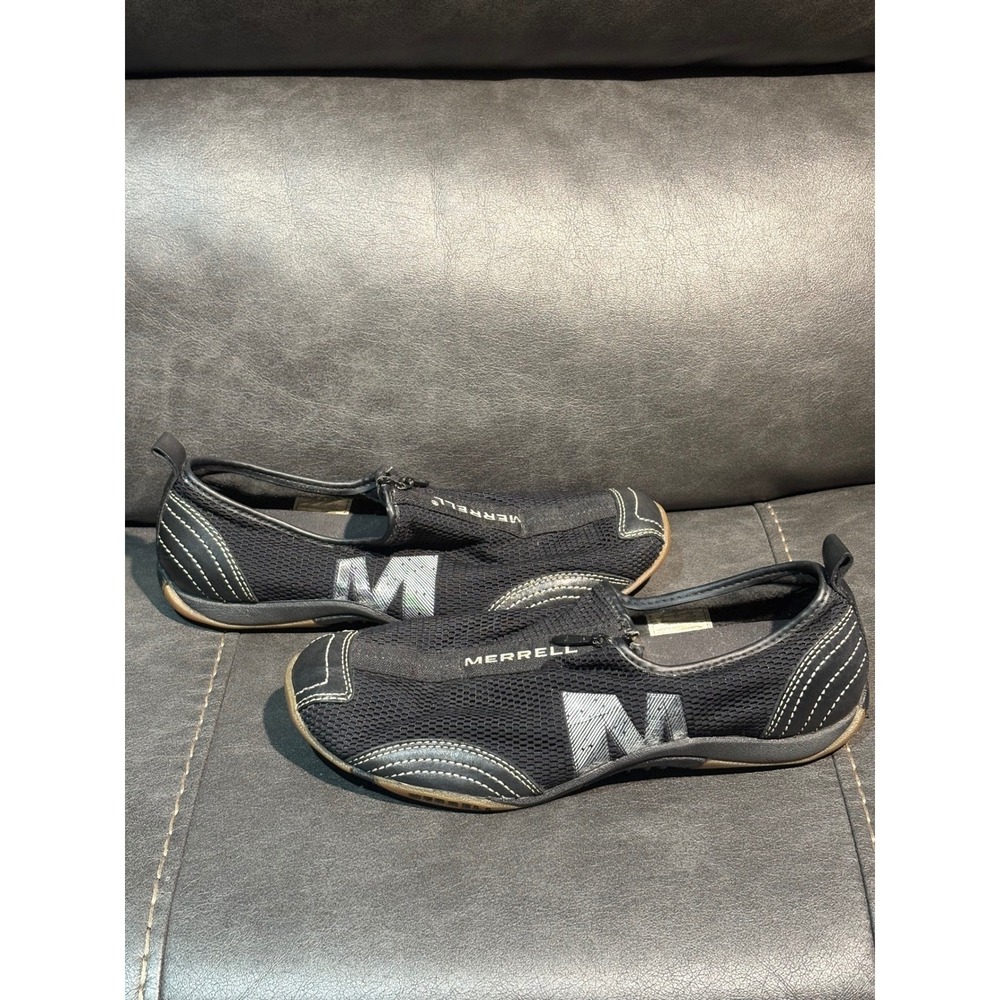Merrell Barrado Black Mesh Zip Up Slip On Sneakers Womens 9 J73426